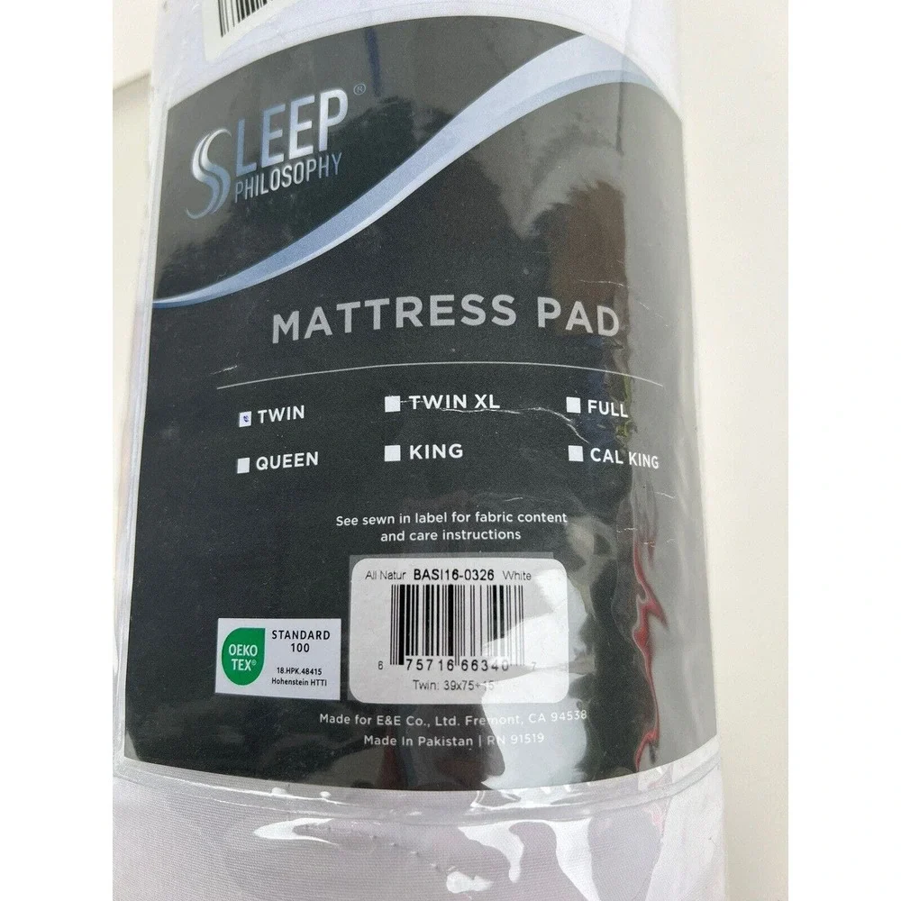 Twin Mattress Pad, Cotton Mattress Protector Classic Cloud Quilted Bed Cover,...